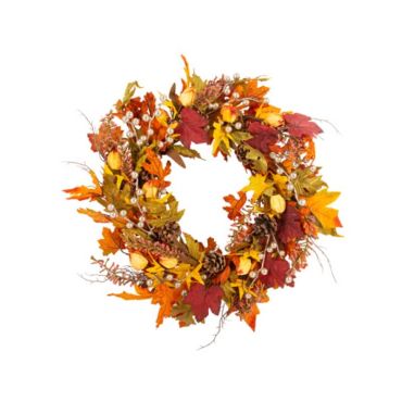 Couronne Splendeur d'Automne Paillettes Champagne Diam 50cm