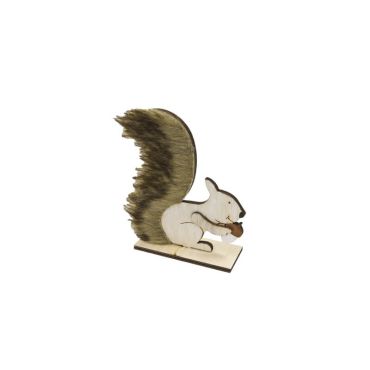 ecureuil en bois avec fourrure | jourdefete.com