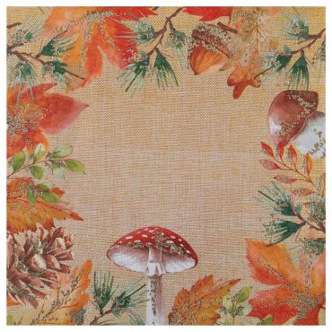 Serviettes en papier automne décor forêt sur fond jute - lot de 10 | jourdefete.com