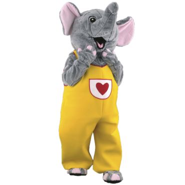 mascotte elephant jaune amoureux