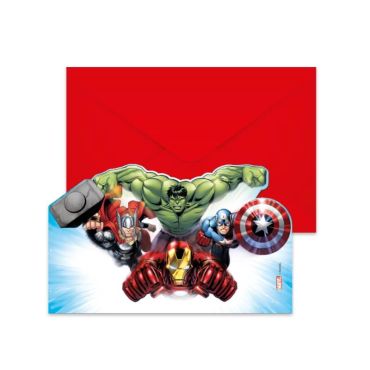 8 invitations anniversaire avengers