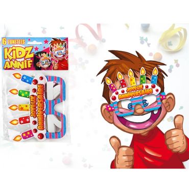 6 Lunettes d'anniversaire cartonnées