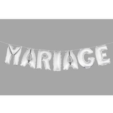 7 Ballons métallisés "Mariage" - Argent 7 Ballons métallisés "Mariage" - Argent