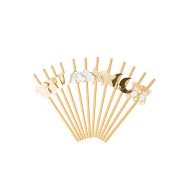 12 pailles médaillon en carton - Collection Baby Nude