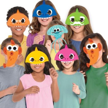 8 masques papier  baby shark | jourdefete.com