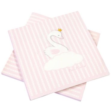 20 Serviettes en Papier - Baby Shower - Cygne Rose | jourdefete.com
