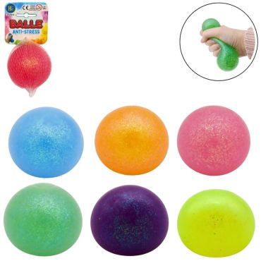Balle antistress pailletée brillante et colorée | jourdefete.com