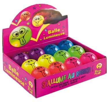 Balle lumineuse mister fluo s'allume au rebond