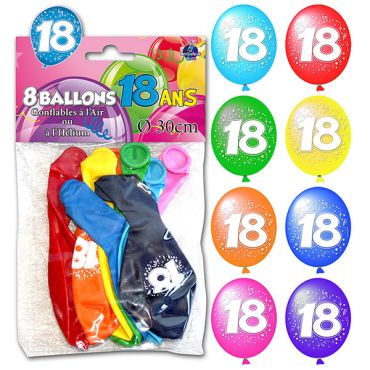 Ballons de Baudruche Anniversaire 18 ans