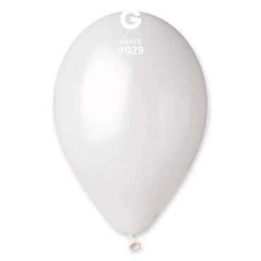 100 ballons métallisés en latex - 30 cm - Couleur Blanc | jourdefete.com