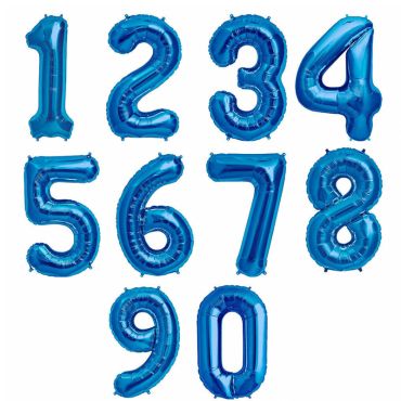 ballon à air chiffre au choix de 66 cm bleu | jourdefete.com