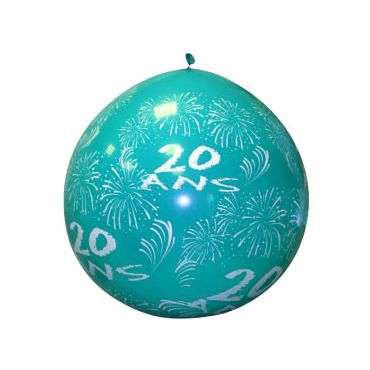 Ballon de Baudruche Géant "20 ans" 1 mètre - Coloris au choix