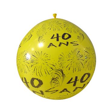 Ballon de Baudruche Géant "40 ans" 1 mètre - Coloris au choix