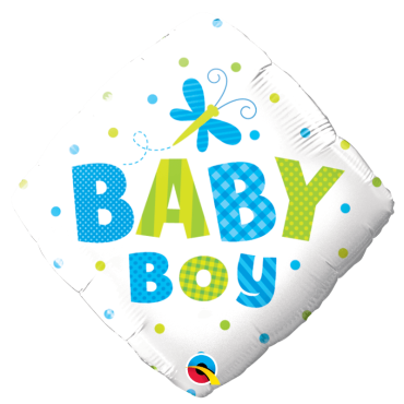 Ballon Métallique Hélium Carré - "Baby Boy"