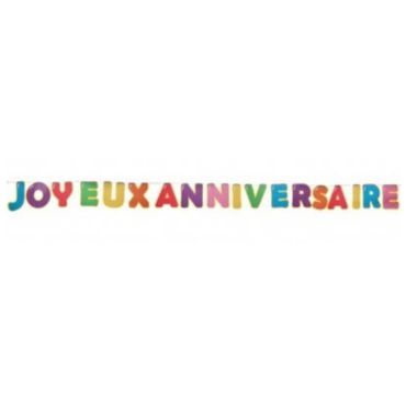 banderolle joyeux anniversaire ballons multicolores | jourdefete.com