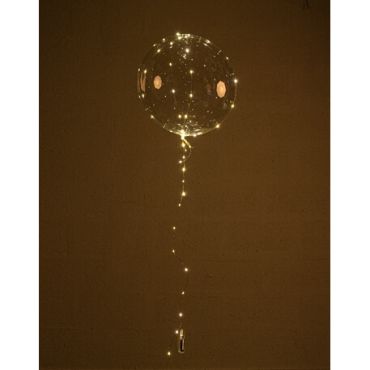 Un ballon de 45 cm transparent et sa guirlande led pour une illumination élégante lors d'un mariage | jourdefete.com