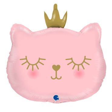 ballon aluminium chaton princesse rose de 66 cm | jourdefete.com