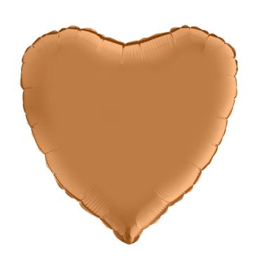 Ballon Hélium Cœur Satiné 46 cm - caramel
