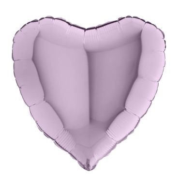 ballon cœur aluminium lilas
