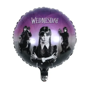 Décorez la salle d'Halloween ou d’anniversaire de votre enfant avec ce ballon en aluminium arrondi de Mercredi | jourdefete.com