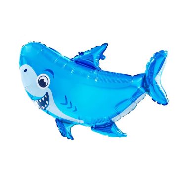 Ballon requin bleu qui sourit pour décoration de fête enfant | jourdefete.com