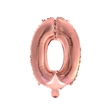 Ballon chiffre 0 rose gold 35 cm pour décoration festive | jourdefete.com