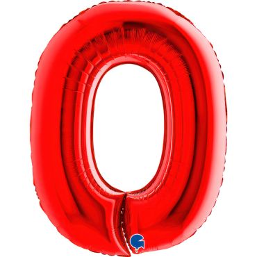 Ballon géant chiffre 0 rouge 100 cm pour décoration festive | jourdefete.com