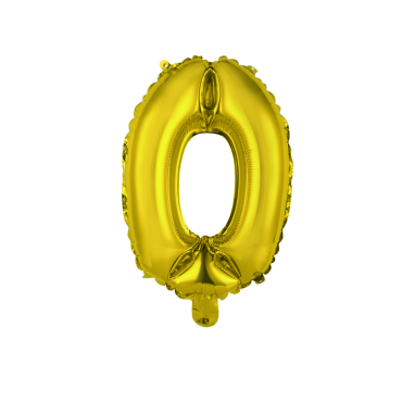 Ballon chiffre 0 doré 35 cm pour décoration festive | jourdefete.com