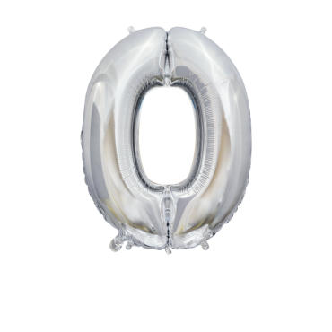 Ballon chiffre 0 argent 86 cm pour déco de fête éclatante | jourdefete.com