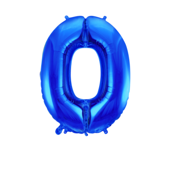 Ballon chiffre 0 bleu 86 cm pour déco festive et colorée | jourdefete.com