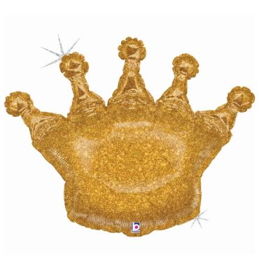 ballon aluminium scintillant couronne de princesse or de 91 cm | jourdefete.com