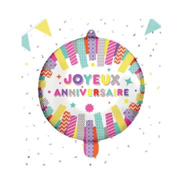 ballon en aluminium joyeux anniversaire de 40/45 cm | jourdefete.com