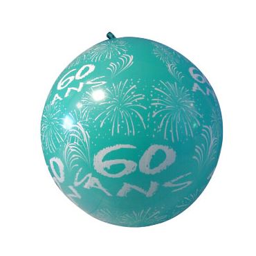 Ballon de Baudruche Géant "60 ans" 1 mètre - Coloris au choix