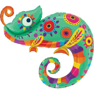 Ballon caméléon géant multicolore tropical pour décoration de fête | jourdefete.com