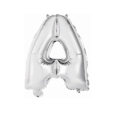 ballon metal a air couleur argent lettre au choix | jourdefete.com