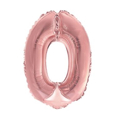 ballon métallique à air rose gold de 36 cm chiffre au choix | jourdefete.com