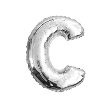 Ballon métallique argenté - Lettre "C" | jourdefete.com