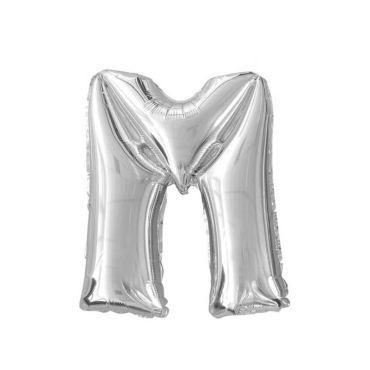Ballon métallique argenté - Lettre "M"
