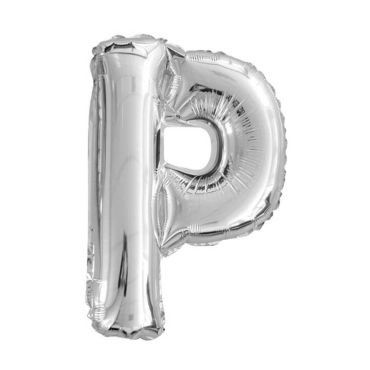 Ballon métallique argenté - Lettre "P"