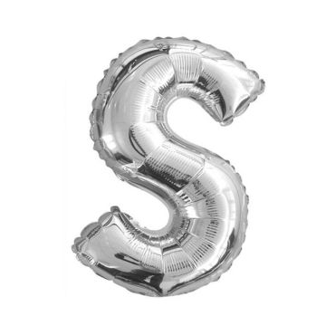 Ballon métallique argenté - Lettre "S"