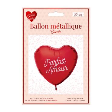 Ballon cœur rouge "Parfait Amour" pour décorations romantiques | jourdefete.com