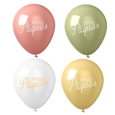 Sachet de 8 ballons - Joyeuses Pâques | jourdefete.com