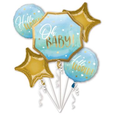 bouquet-ballons-baby-shower-rose-bleu | jourdefete.com