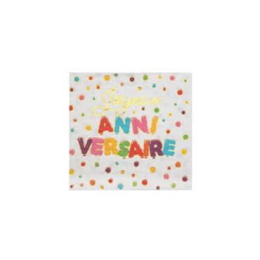 20 serviettes anniversaire ballons multicolores | jourdefete.com