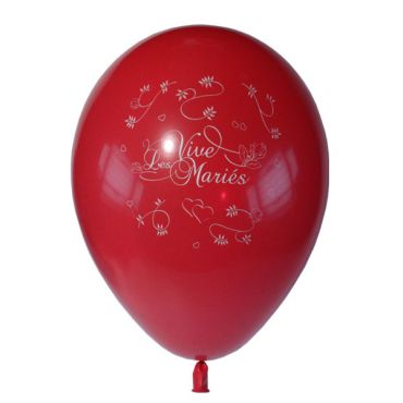 10 Ballons Vive les Mariés Couleur Rouge