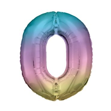 ballon xl aluminium helium arc en ciel chiffre au choix | jourdefete.com