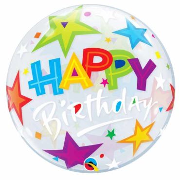 Ballon Hélium Bubble "Happy Birthday"