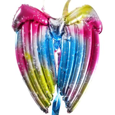 Un joli ballon à forme d'ailes pour décorer la salle d'anniversaire de votre enfant sur le thème des fées | jourdefete.com