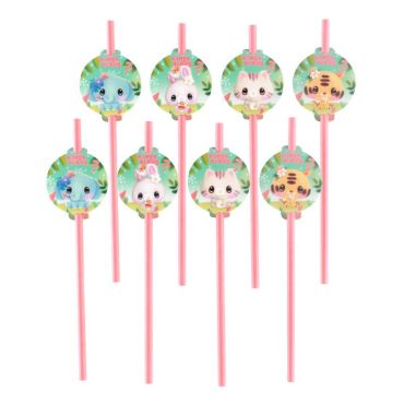 Lot de 8 pailles en papier avec personnages Bangoberry pour anniversaire enfant | jourdefete.com Lot de 8 pailles en papier avec personnages Bangoberry pour anniversaire enfant | jourdefete.com