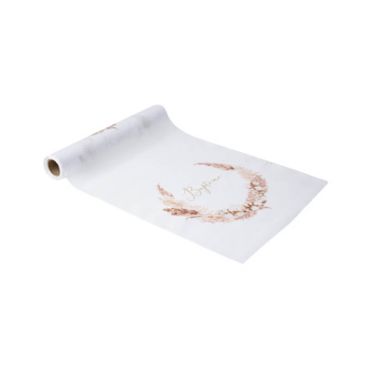 Chemin de table - Collection Pampas, Fleurs de Coton et Or